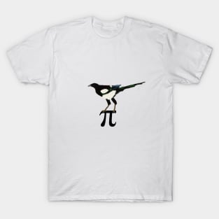 Eurasian Magpie standing on pi symbol T-Shirt